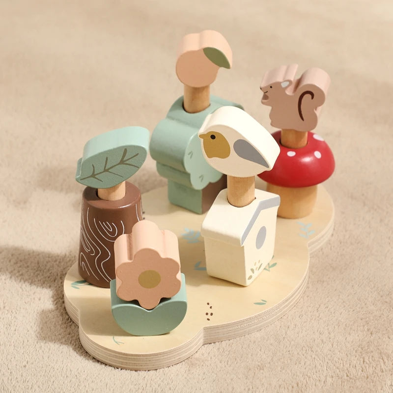 Kids Montessori Toys Color Wooden Bouncing Toys Baby Color Recognition Hand And Foot Coordination Toys Toddlers Block Game Gifts