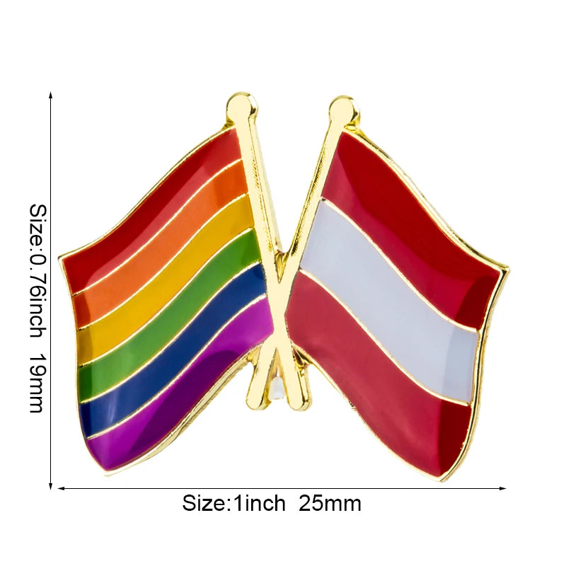 Austria Flag Badge Brooch Natinal Lapel Pins Flag Lapel Pins Country Flag Badge