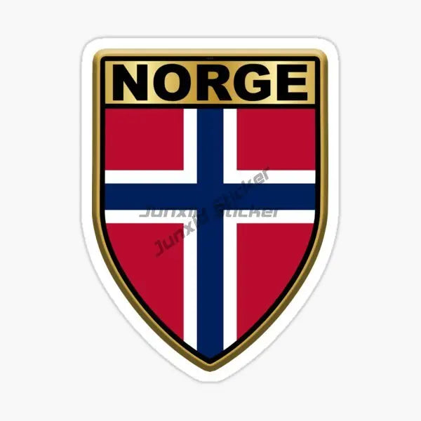NORWAY National Flag and Emblem Car Stickers Car Laptop Trolley Case Helmet Decor Car Vinyl Bumper Waterproof Decal