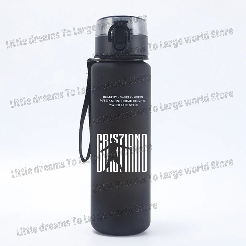 Football Cristiano Ronaldo Water Cup Portable 650ml Large Capacity Sports Plastic Drinking Bottle with Handle for Children Adult