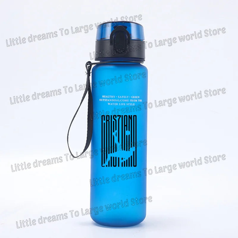 Football Cristiano Ronaldo Water Cup Portable 650ml Large Capacity Sports Plastic Drinking Bottle with Handle for Children Adult