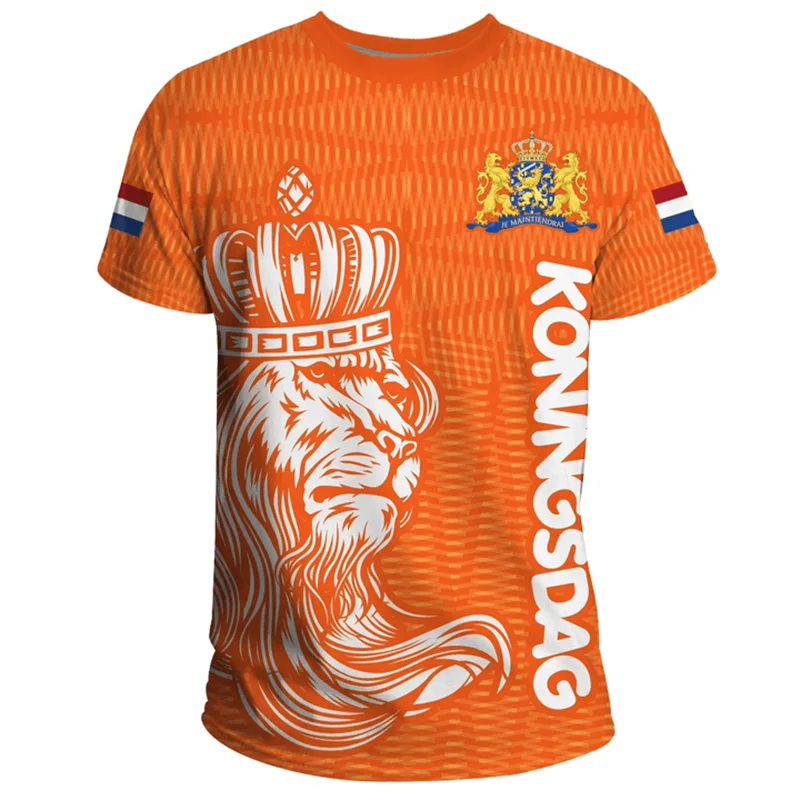 NETHERLANDS Flag 3D Print Sport Quick-dry Breathable Men Women T-Shirt Outdoor Football Uniform Team Training Fan Short-sleeve
