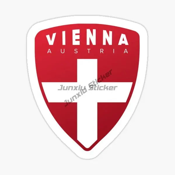 Austria Flag Map Emblem Creative PVC Stickers for Car Truck Bicycle Helmet Motorcycle Window Fridge Wall Decoration Accessories
