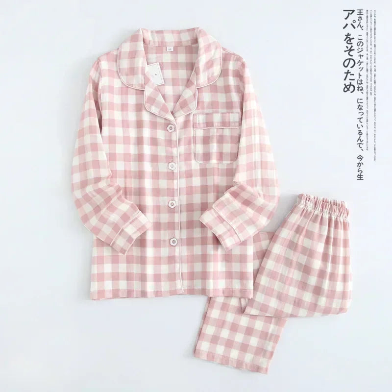 2026 kimono femme maple leaf pajama sets women 100% gauze cotton long sleeve casual sleepwear women pyjamas autumn hot sale