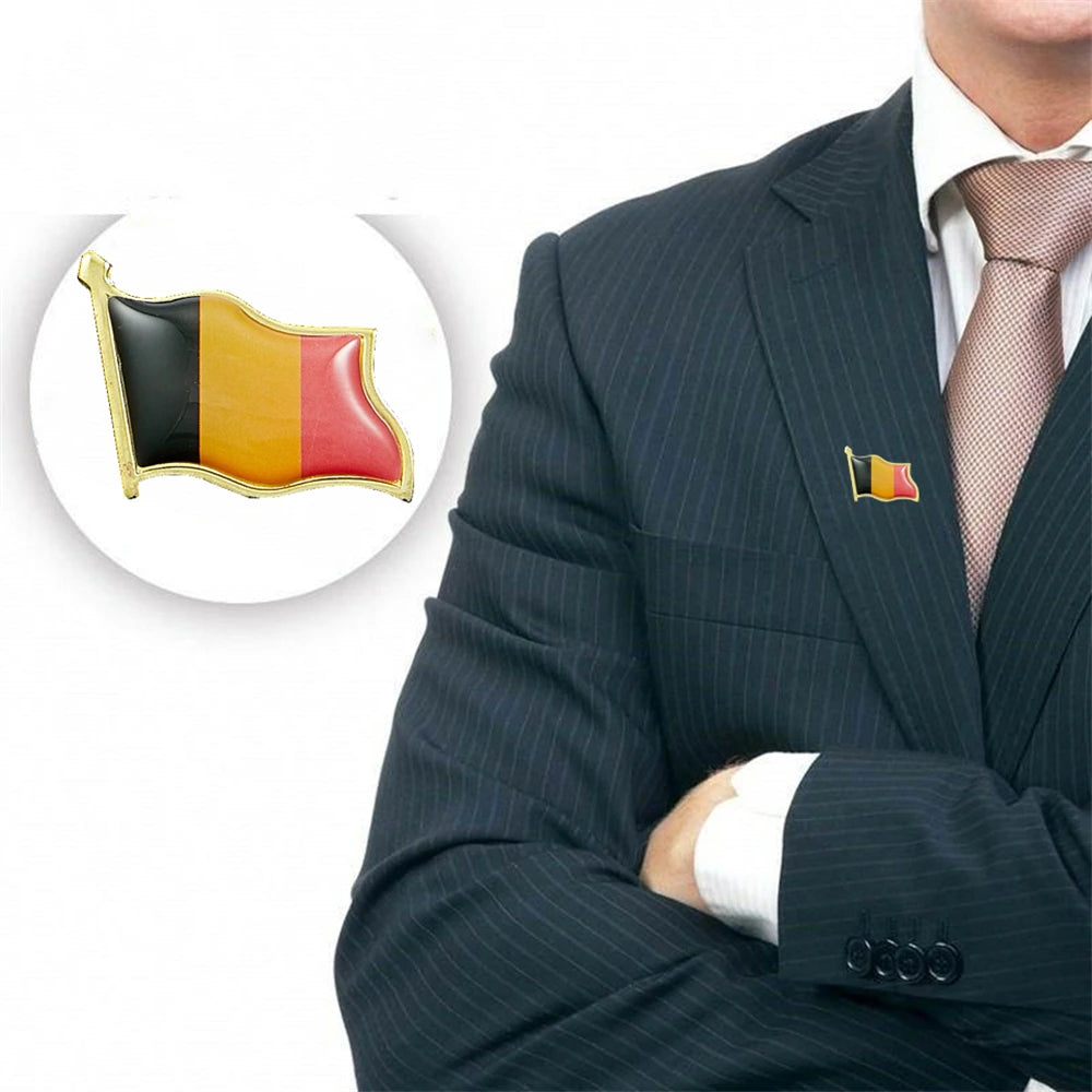 Belgium Flag Epoxy Lapel Pin Badge/Brooch For Casual Suit Clothes Bag Accessories Decoration