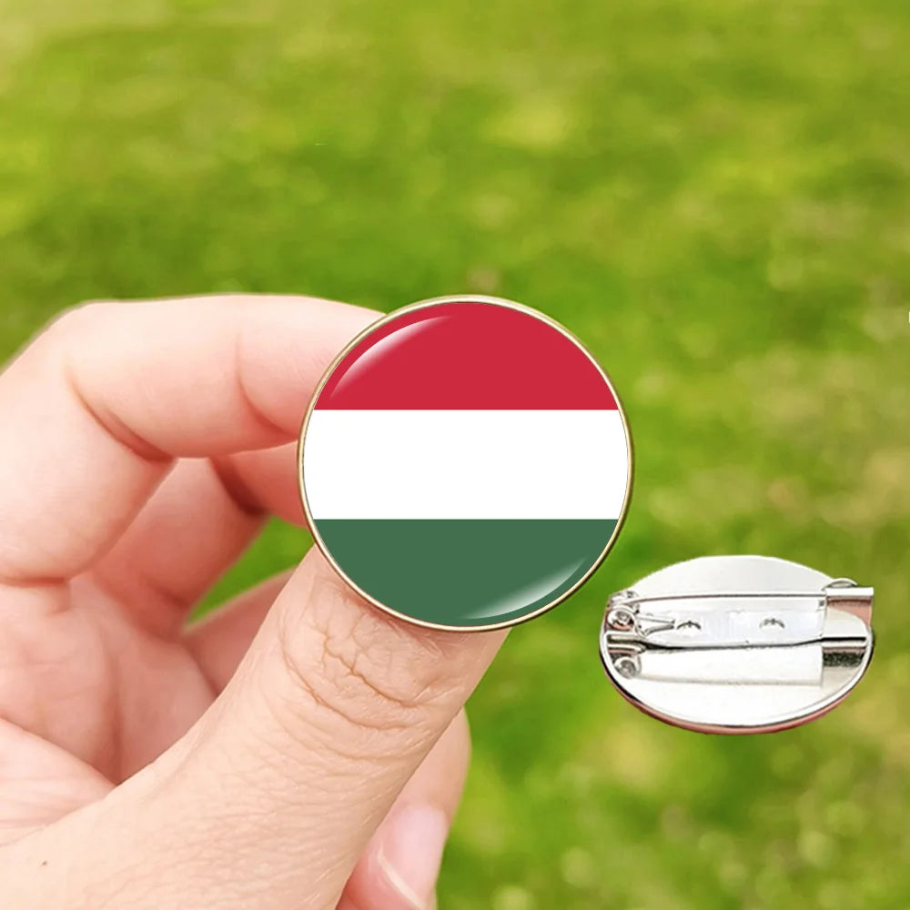 24 Football Flag Badge Pins Scotland Hungary Italy Croatia Spain Denmark England Serbia Romania Belgium Portugal Georgia Brooch
