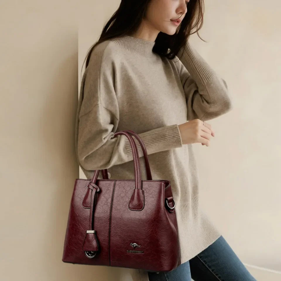 Women's PU Leather Handbags Ladies Large Tote Bag Female Square Shoulder Bags Bolsas Femininas Sac Fashion Crossbody Bags Purse