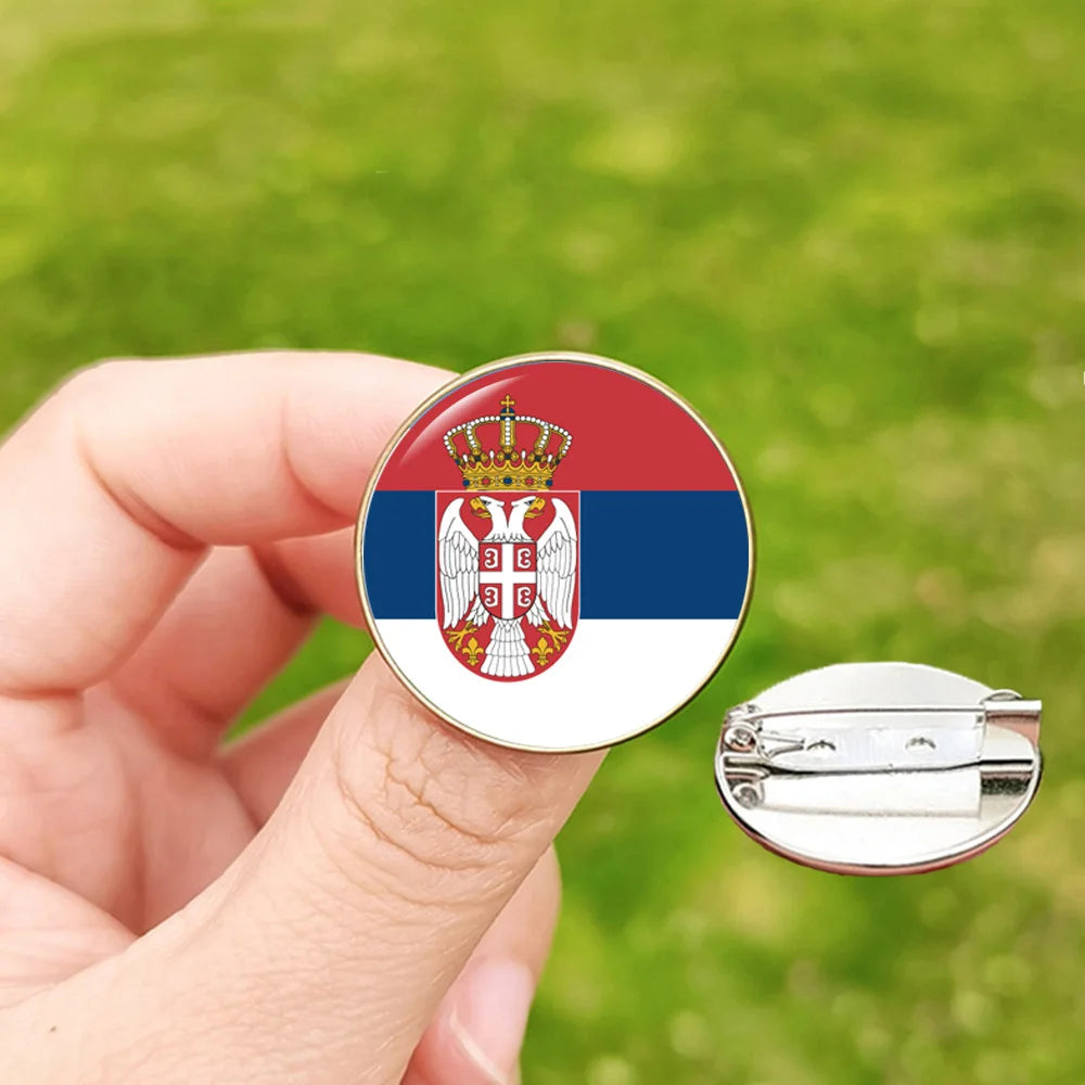 24 Football Flag Badge Pins Scotland Hungary Italy Croatia Spain Denmark England Serbia Romania Belgium Portugal Georgia Brooch