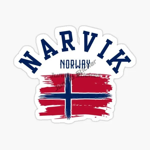 NORWAY National Flag and Emblem Car Stickers Car Laptop Trolley Case Helmet Decor Car Vinyl Bumper Waterproof Decal