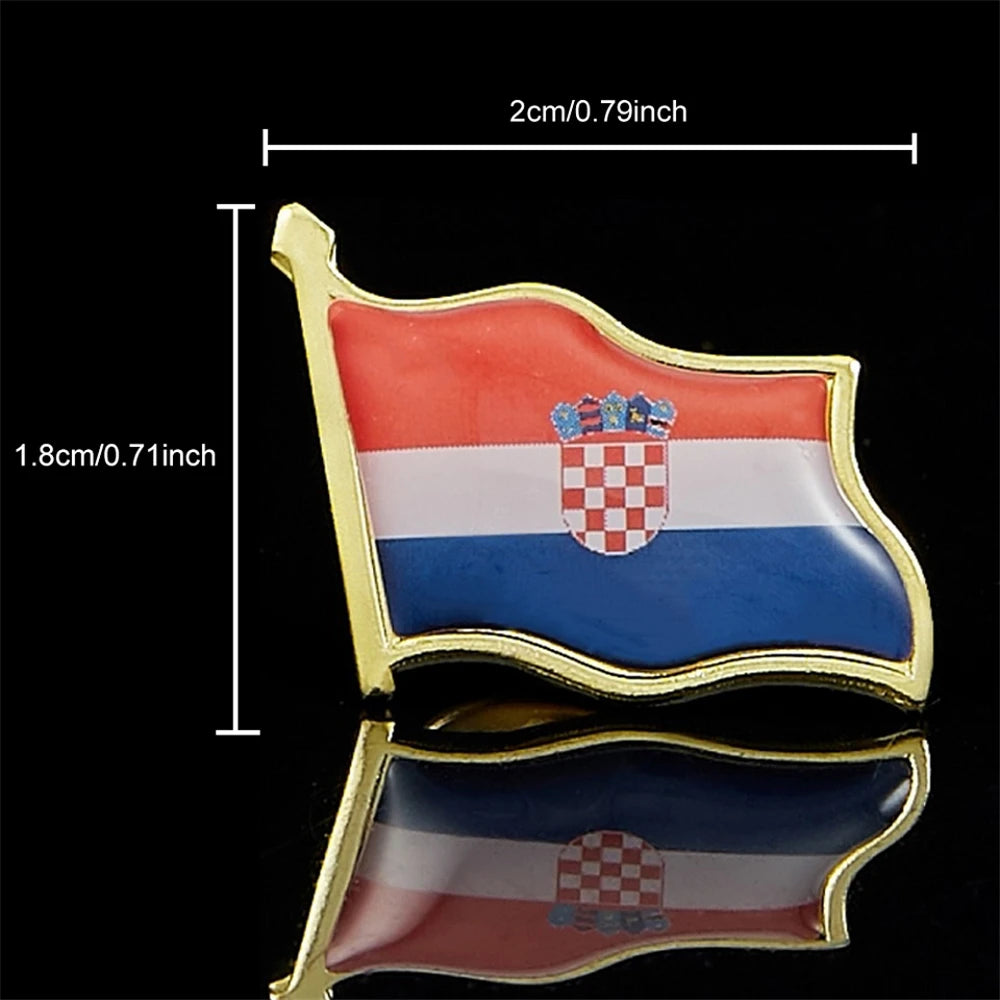 Croatia Country Flag Lapel Pin Made of Metal Souvenir Hat Men Women Waving Epoxy Flag Lapel Pin