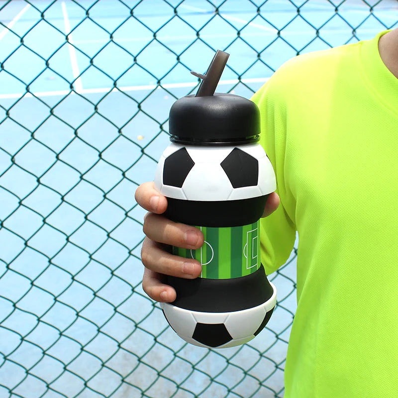 Fold Water Bottle Cups Mug Outdoor Sports Basketball Football Baseball Tennis Golf School Leakproof Portable Kids Water Bottle