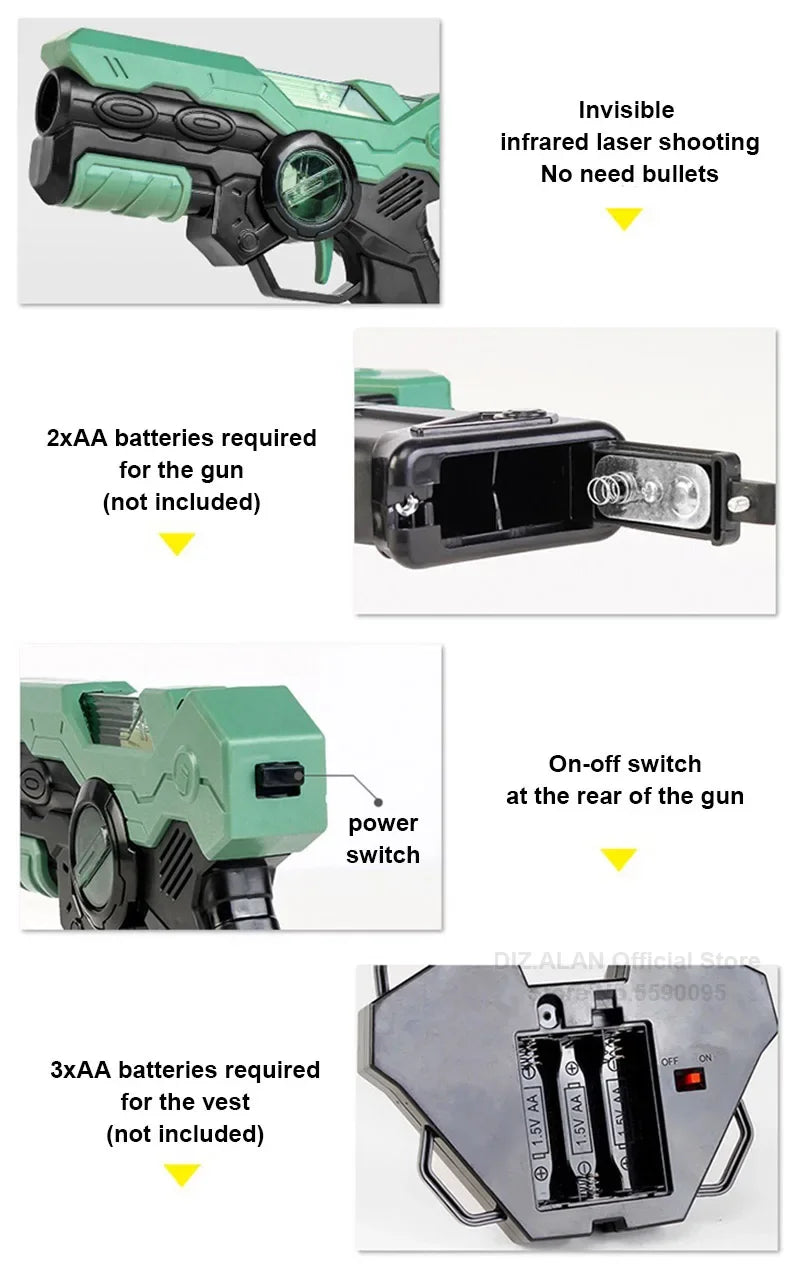 Infrared Toy Guns Play Set kids Laser Tag Battle Game Laser Strike Electric gun Weapon Pistol For Boys Children Indoor Outdoor