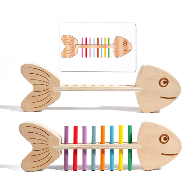 Montessori Color Matching Sensory Toys Wooden Balance Stick Fine Training Game Puzzle Toy For Boys Girls Birthday  Gift