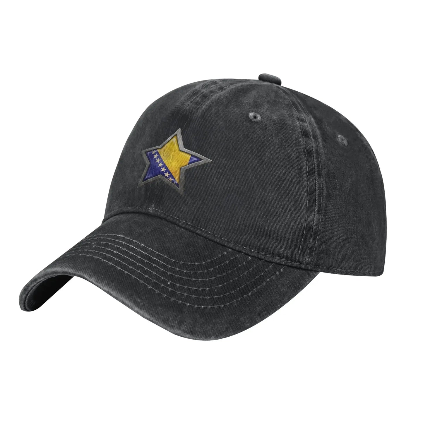 Bosnia and Herzegovina Flag Star Men Women Baseball Cap  Distressed Denim Washed Hats Cap Retro Outdoor Summer  Gift Headwear