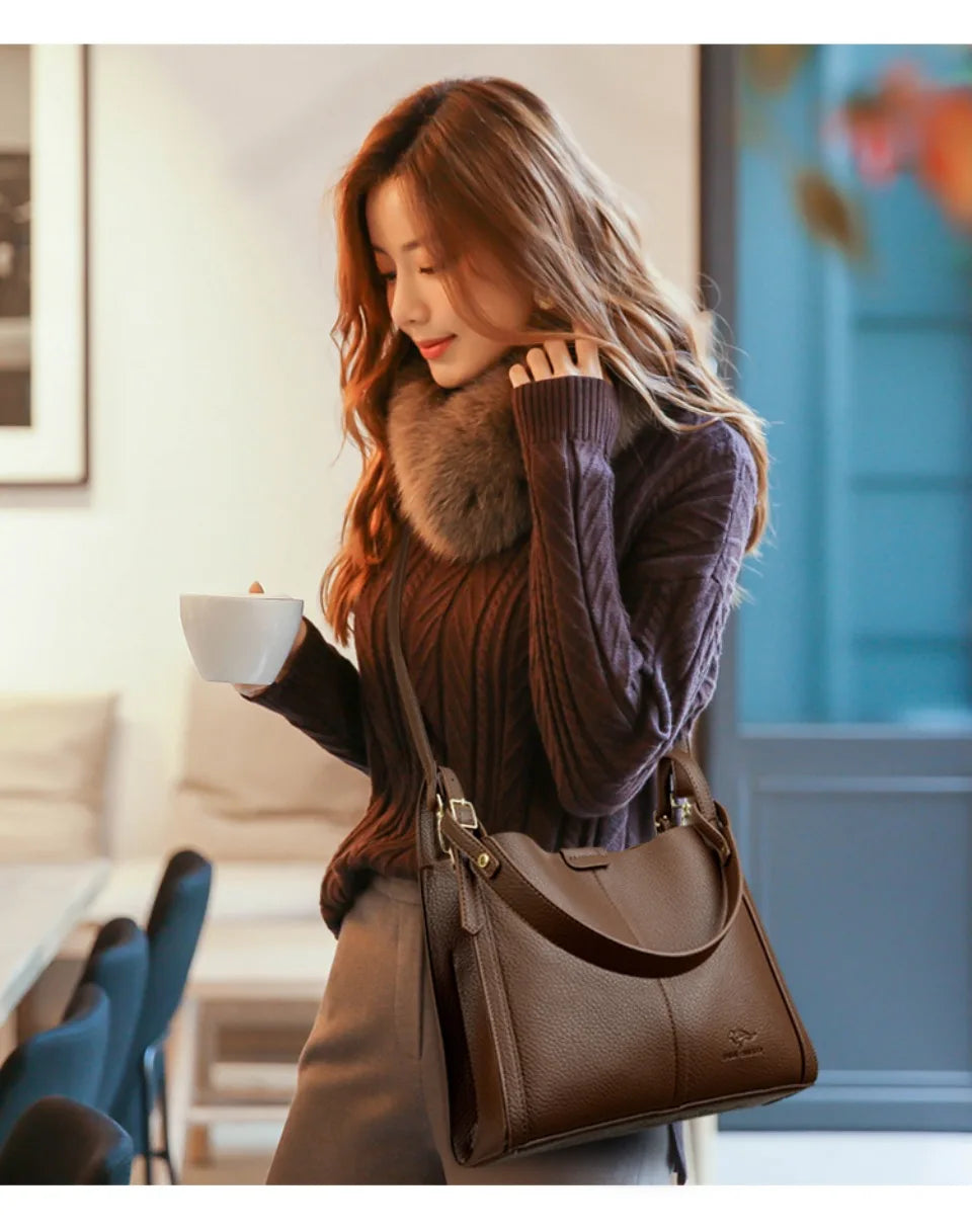 High Quality Pu Leather Purse Ladies Shoulder Crossbody Bag Medium Casual Tote Bag