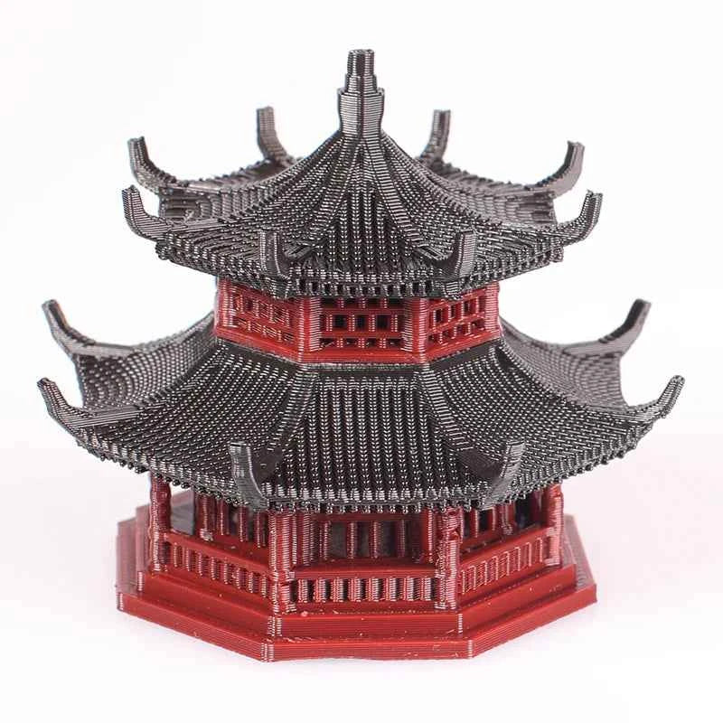 Chinese Style Ancient Building Shape Pavilion Decoration, 3D-Printing Plastics, RockeryMicro Landscape, Flower Pot Decor, Gazebo