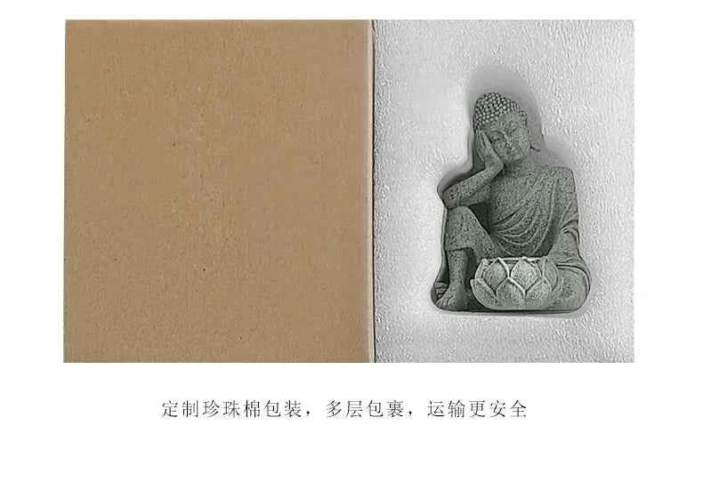 Household aromatherapy decorations new Chinese new ornaments living room Zen tea desktop crafts small sitting Buddha sculpture