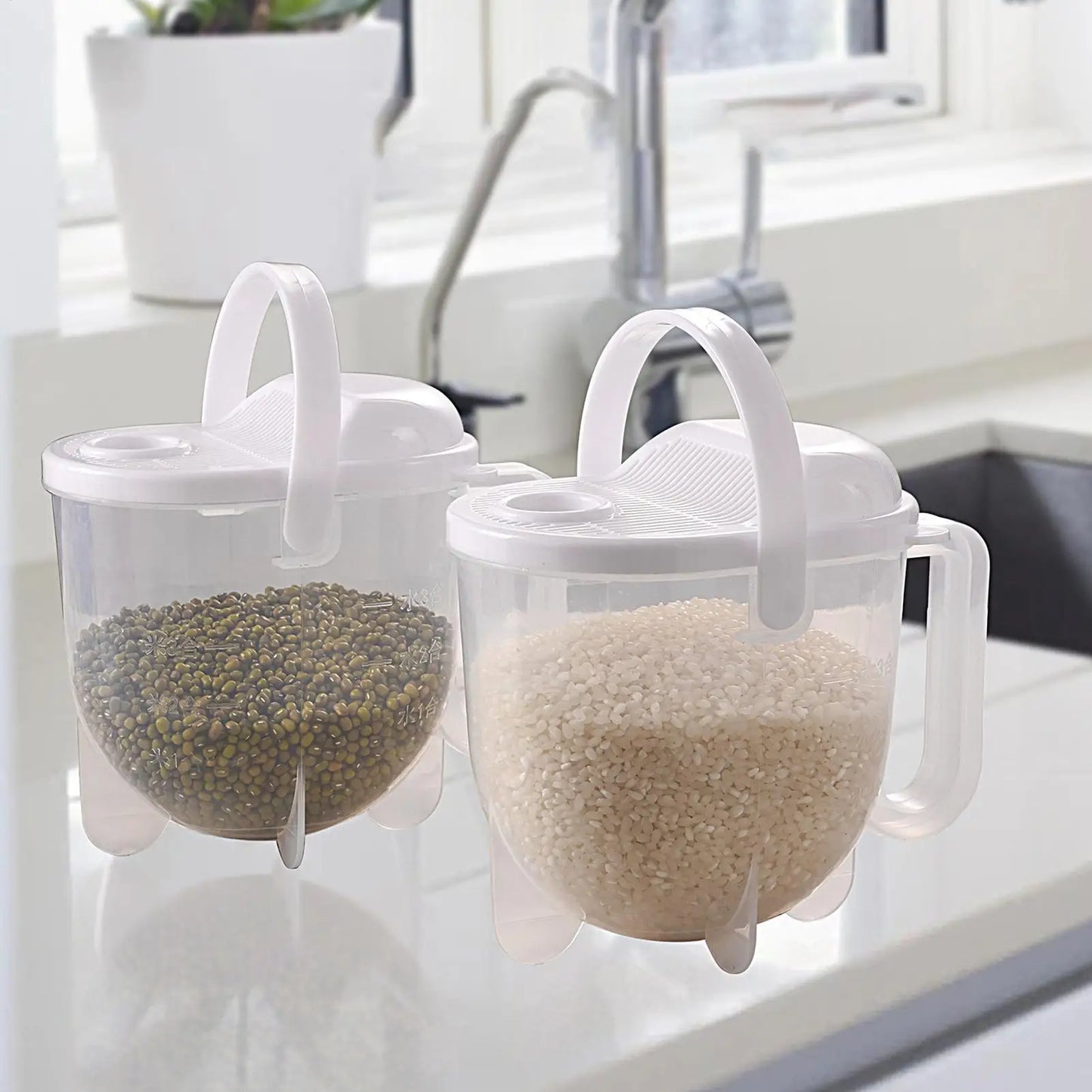 Kitchen Free Hand Washing Washing Rice Washing Vegetables Fruit and Vegetable Drain Basket Plastic Counter Flow Rice Washer