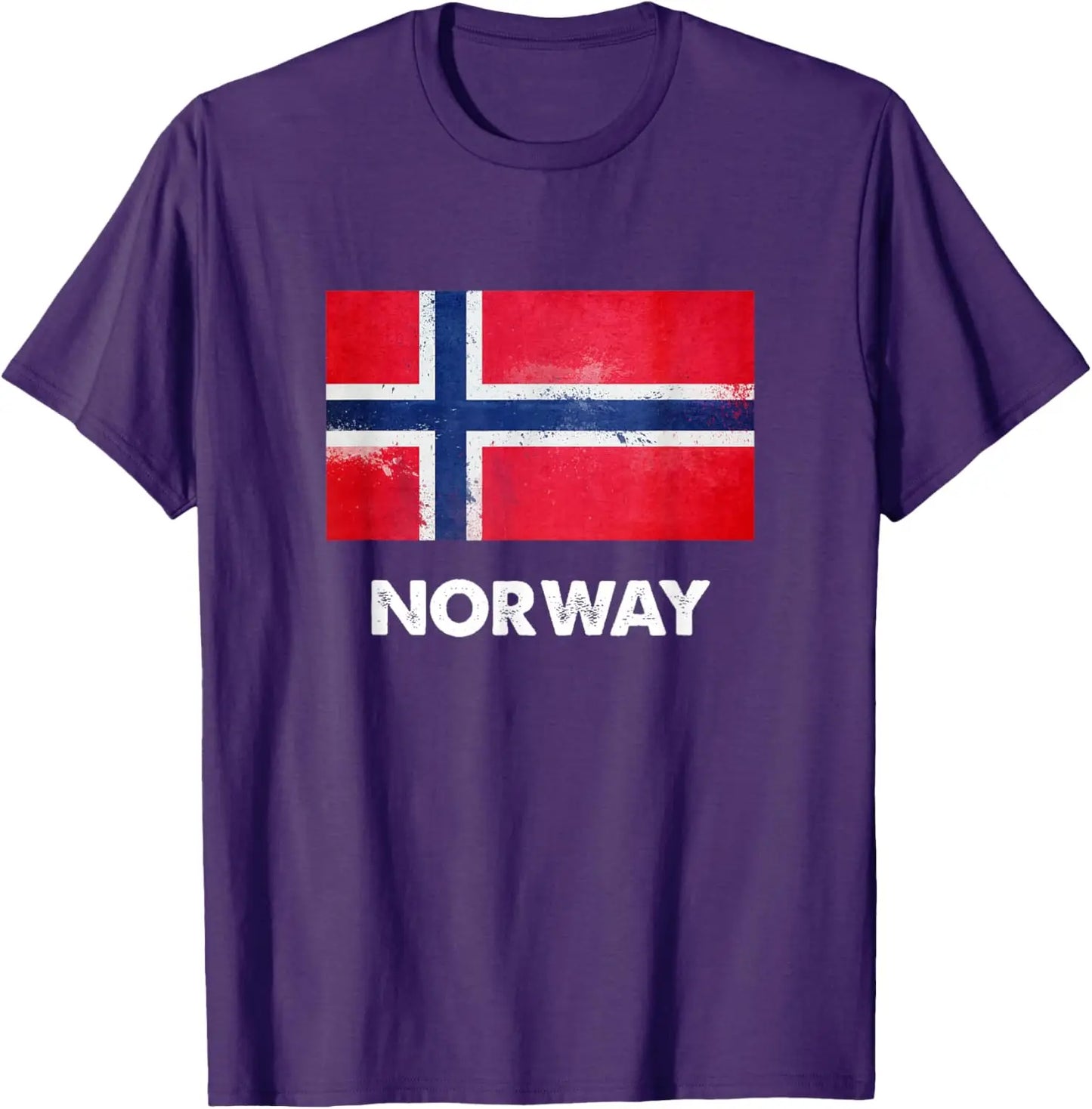 Norway Flag Graphic Short Sleeve T Shirt Patriotic Cotton Crew Neck Tee for Trip