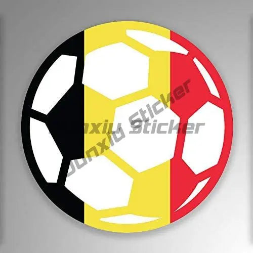 Belgium Flag Soccer Football Fans Ball Sticker Flemish Flanders Belgium Flag Crest Symbol Vinyl Decal Decoration for Suv Auto