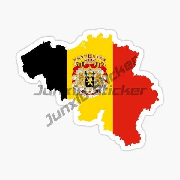 Belgium B Flag Map Emblem Creative Stickers Vinyl Helmet Wall Room Truck Window Motorcycle Camper Laptop Car Decal Assecories