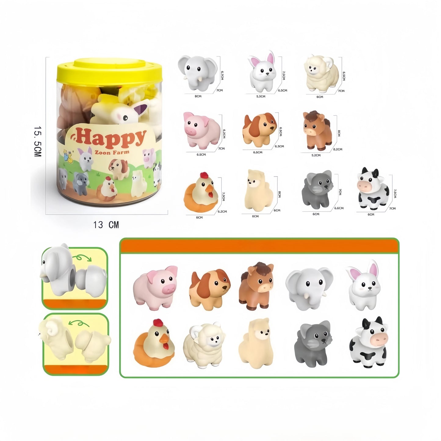Toddler Toys,Montessori Preschool Learning Activities Animal Toy for Boys Girls,10 pcs Little People Animals Matching Games Fine