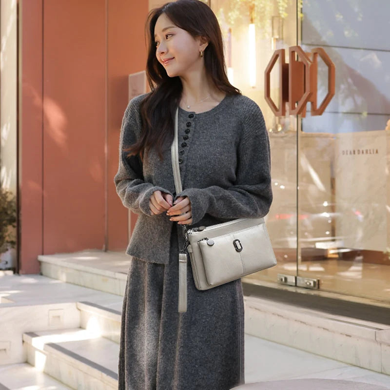 Fashion Women's Small Purse PU Leather Luxury Multi Layered Messenger Handbag