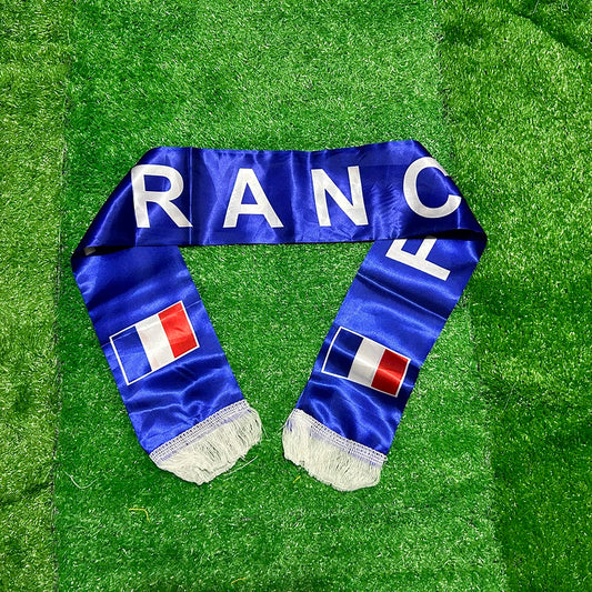 SKY FLAG France scarf 14*130cm double printed France flag Scarf football team Scarf Printing Satin French banner for sport fans