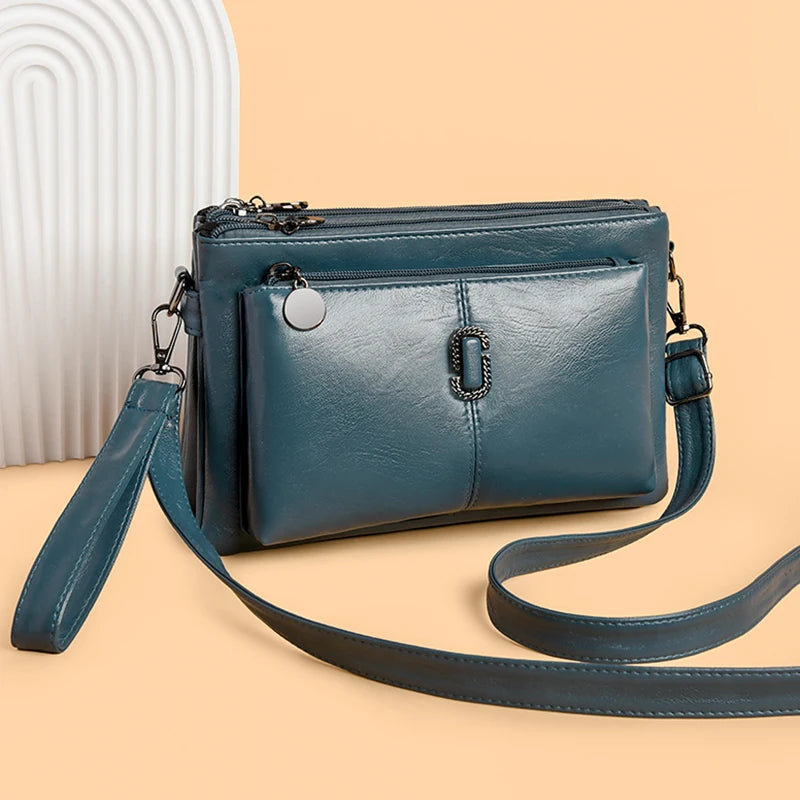 Fashion Women's Small Purse PU Leather Luxury Multi Layered Messenger Handbag