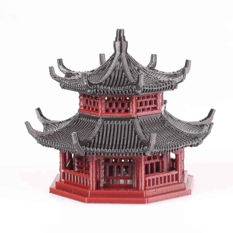 Chinese Style Ancient Building Shape Pavilion Decoration, 3D-Printing Plastics, RockeryMicro Landscape, Flower Pot Decor, Gazebo