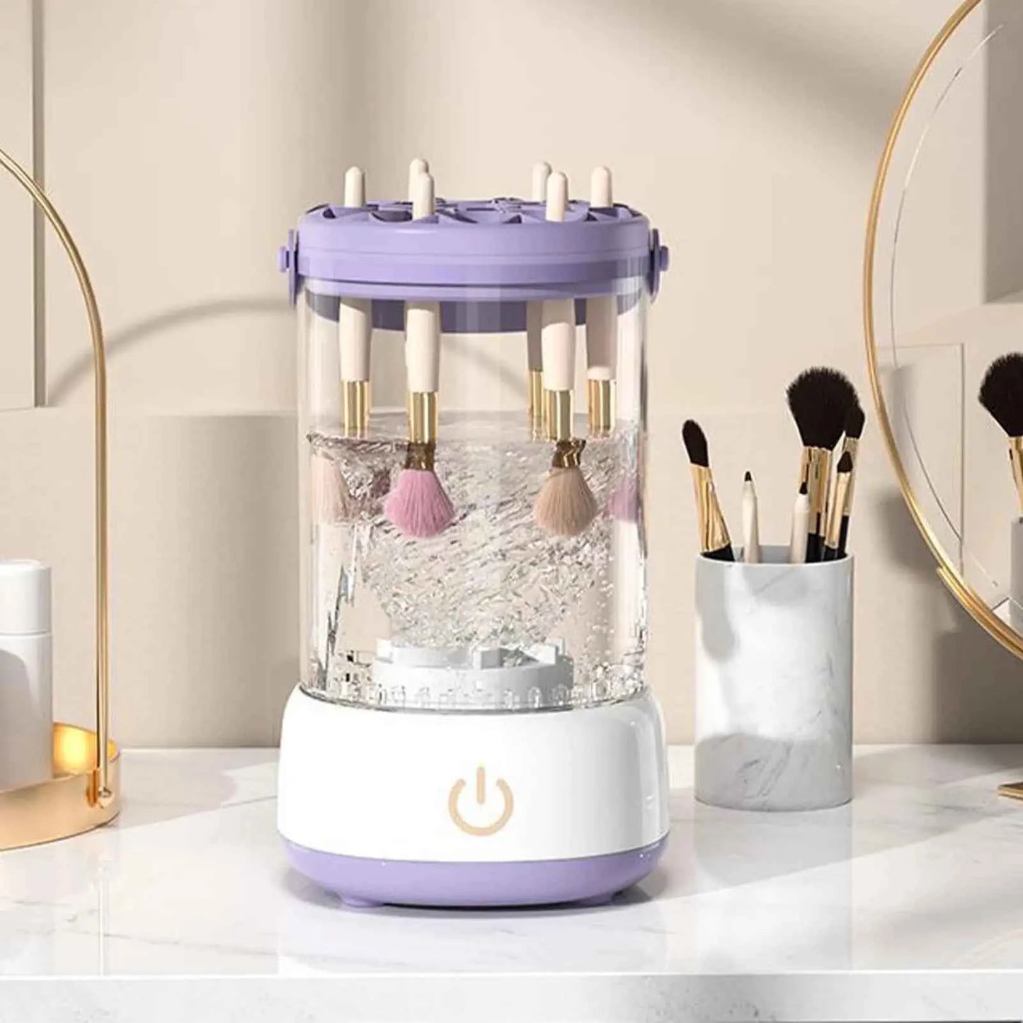 Makeup Brush Cleaner Makeup Tool Washer Portable Automatic Cosmetic Brushes Cleaner Machine for Home Vanity Travel Professional