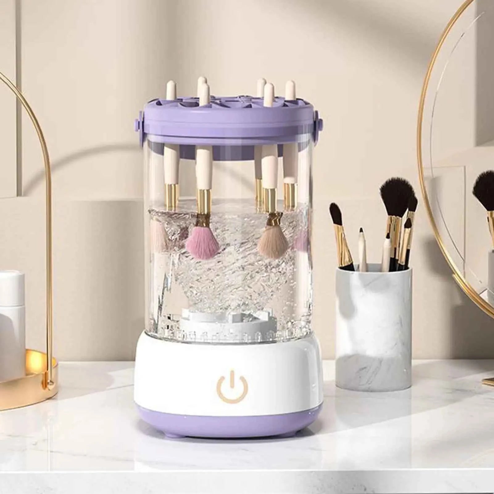 Makeup Brush Cleaner Makeup Tool Washer Portable Automatic Cosmetic Brushes Cleaner Machine for Home Vanity Travel Professional