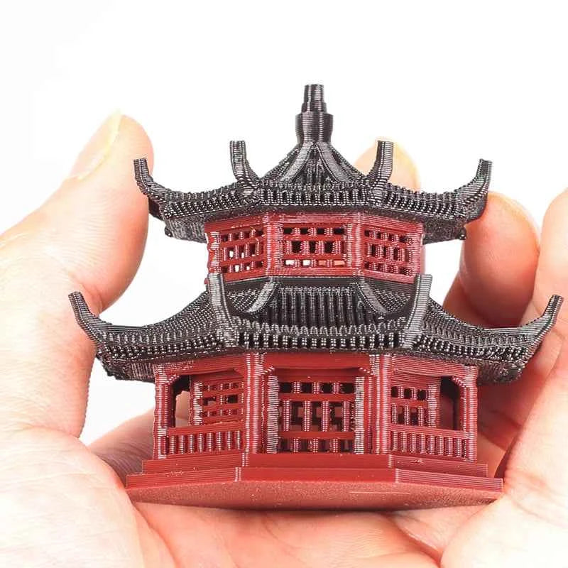 Chinese Style Ancient Building Shape Pavilion Decoration, 3D-Printing Plastics, RockeryMicro Landscape, Flower Pot Decor, Gazebo
