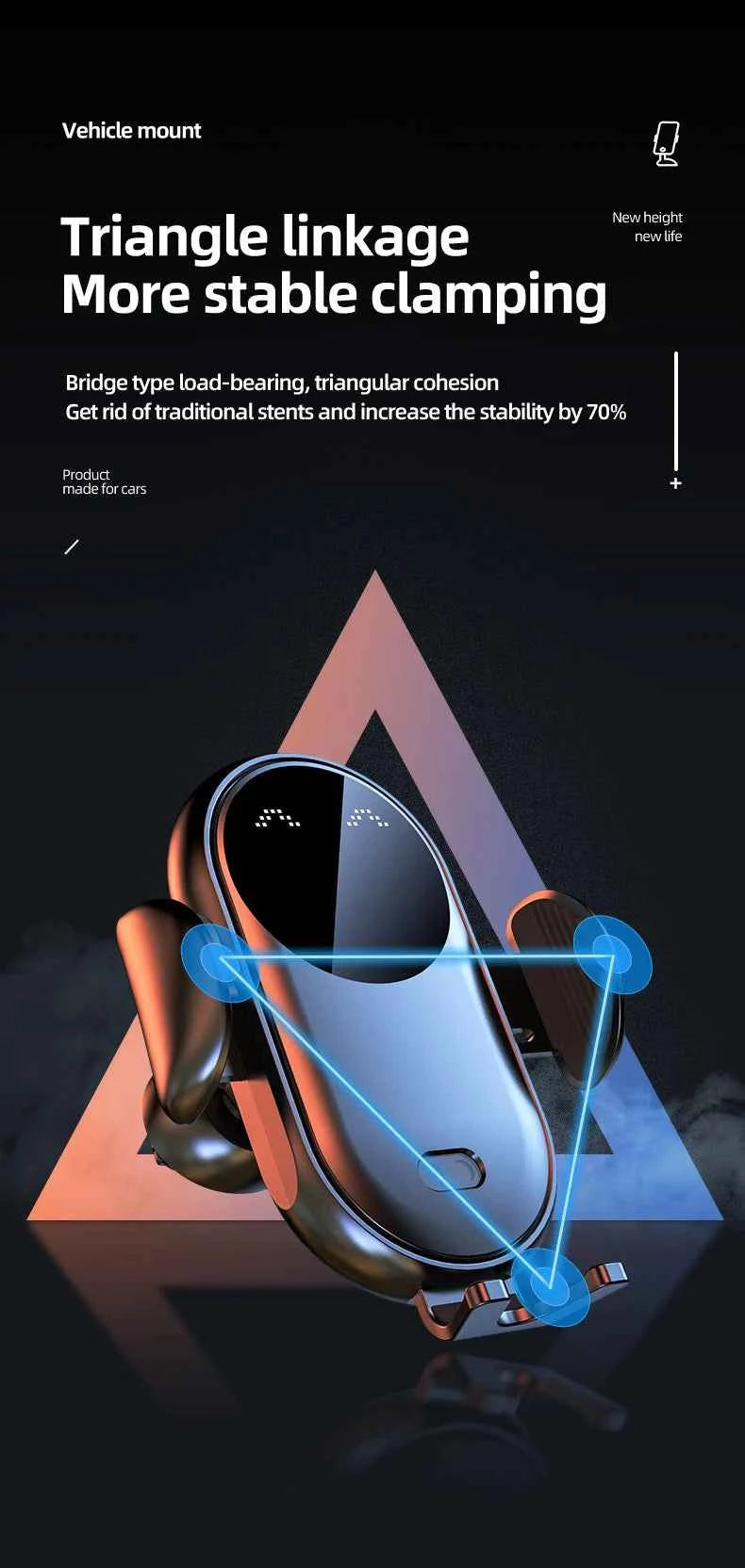 Wireless Charger Car Mount for Air Vent Mount Car Phone Holder Rotating Intelligent Infrared Fast Wireless Charging Charger