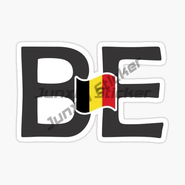 Belgium B Flag Map Emblem Creative Stickers Vinyl Helmet Wall Room Truck Window Motorcycle Camper Laptop Car Decal Assecories