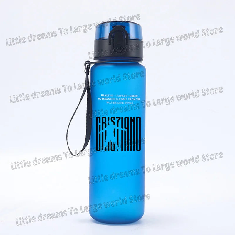 Football Cristiano Ronaldo Water Cup Portable 650ml Large Capacity Sports Plastic Drinking Bottle with Handle for Children Adult