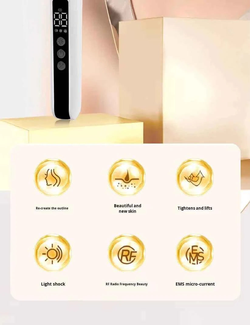 Anti-aging Ems microcurrent roller facial shaping device - V-ray radiofrequency beauty firmening and lifting facial massage