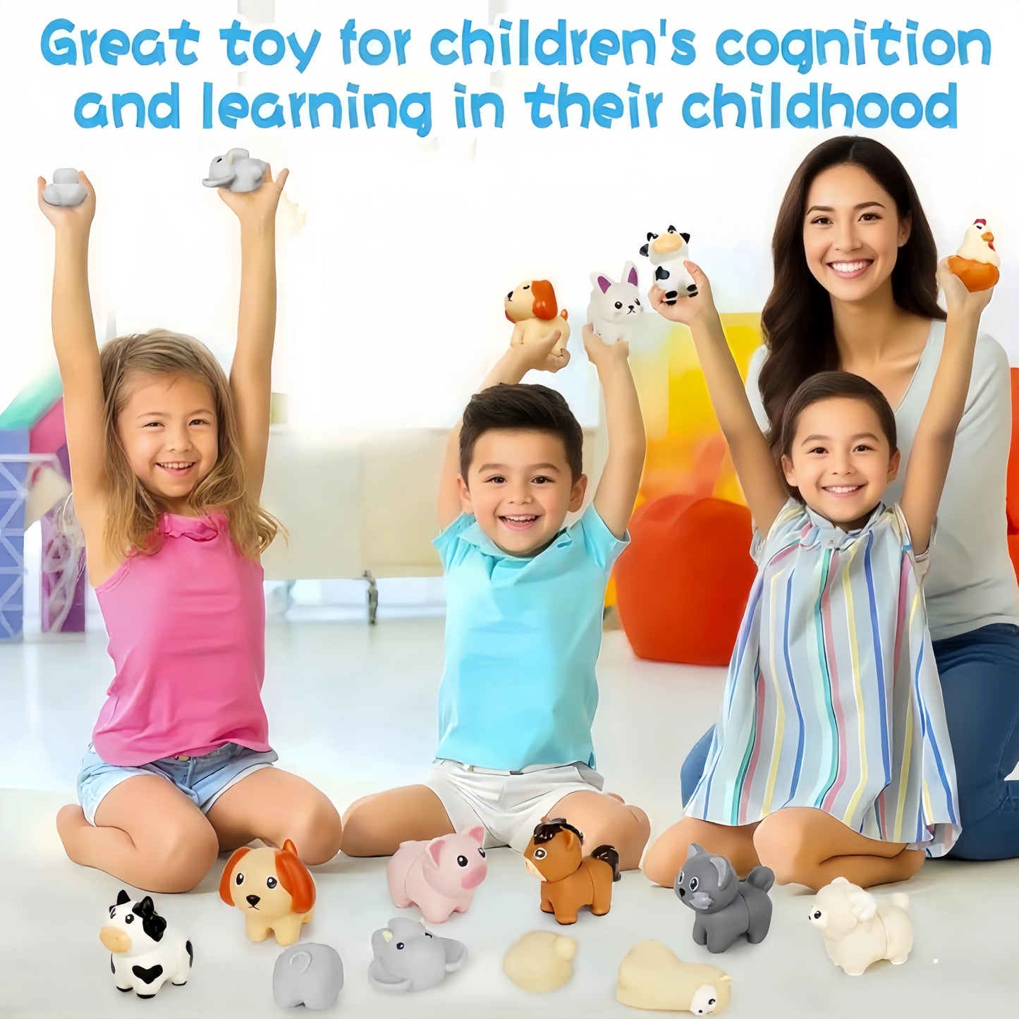 Toddler Toys,Montessori Preschool Learning Activities Animal Toy for Boys Girls,10 pcs Little People Animals Matching Games Fine