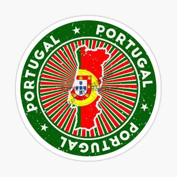 Portugal Flag Map National Emblem Creative PVC Sticker for Decorate Car Motorcycle Bicycle Helmet Window Wall Decal Accessories