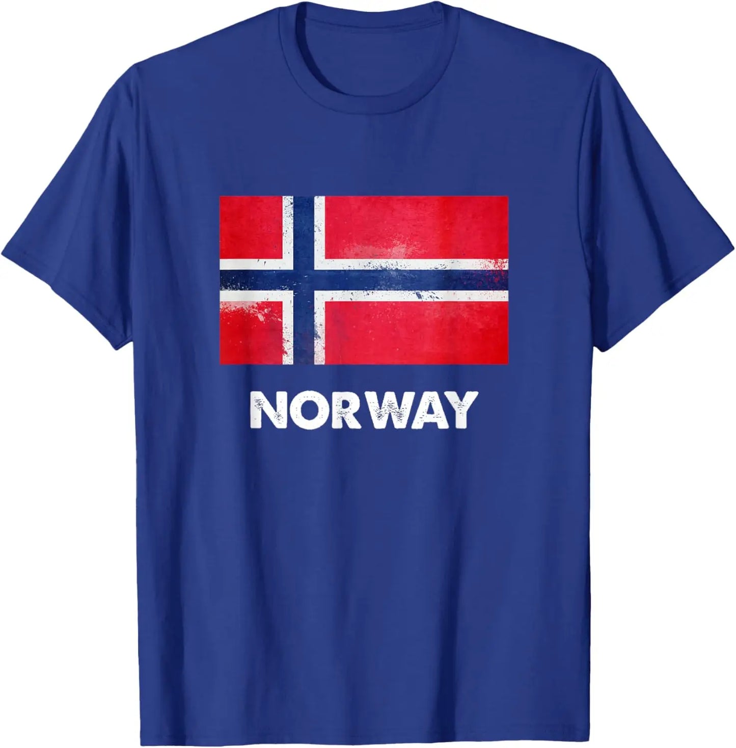 Norway Flag Graphic Short Sleeve T Shirt Patriotic Cotton Crew Neck Tee for Trip