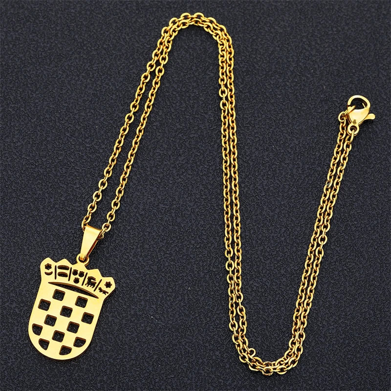 New Europe map Croatia Flag Charm Pendant Necklaces Gold Color/Silver Color for Women Girls the Croatian Jewelry Gifts