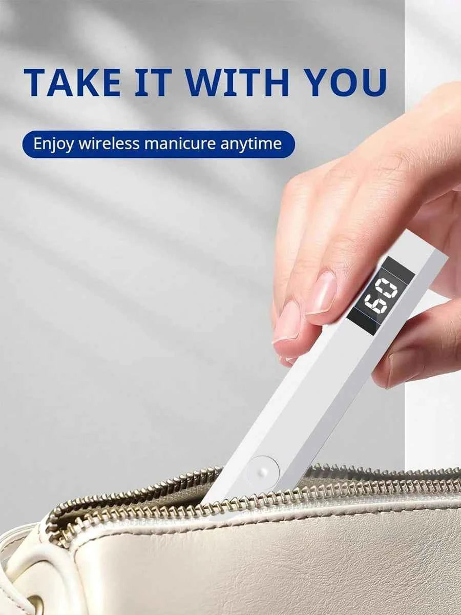 Handheld UV Light for Gel Nails Portable UV Nail Lamp Rechargeable LED Nail Lamp for Nails Art Desk Stand