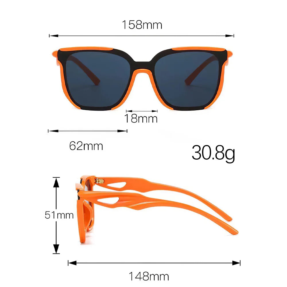 Sunglasses for Women Lightweight Fashionable Square Sunglasses Unique Wavy Leg Design Gradient Frame Versatile Women Glasses