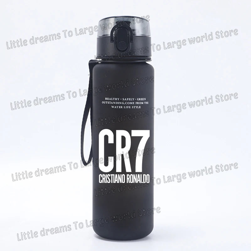 Football Cristiano Ronaldo Water Cup Portable 650ml Large Capacity Sports Plastic Drinking Bottle with Handle for Children Adult