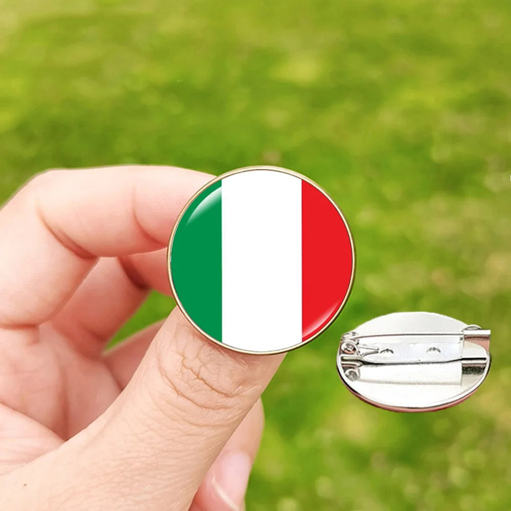 24 Football Flag Badge Pins Scotland Hungary Italy Croatia Spain Denmark England Serbia Romania Belgium Portugal Georgia Brooch