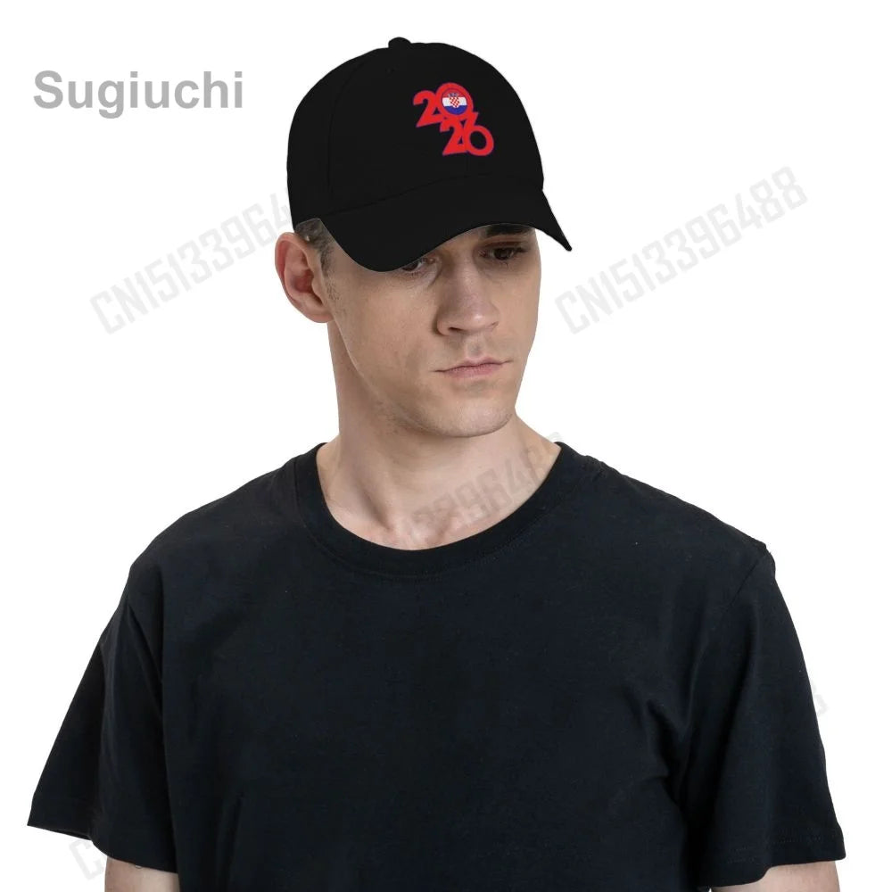 Croatia Flag With 2026 Baseball Cap Sun Breathable Adjustable Men Women Outdoor Soccer Hat For Fans Gift