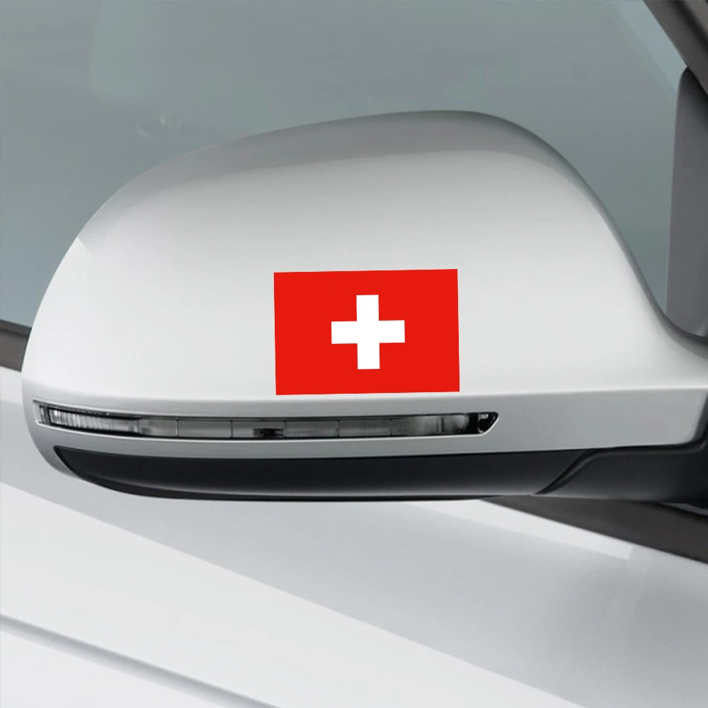 Swiss Flag Switzerland Stickers Vinyl Decals Auto Motorcycle Custom Body Bumper Notebook Laptop Personality Car Styling Decor