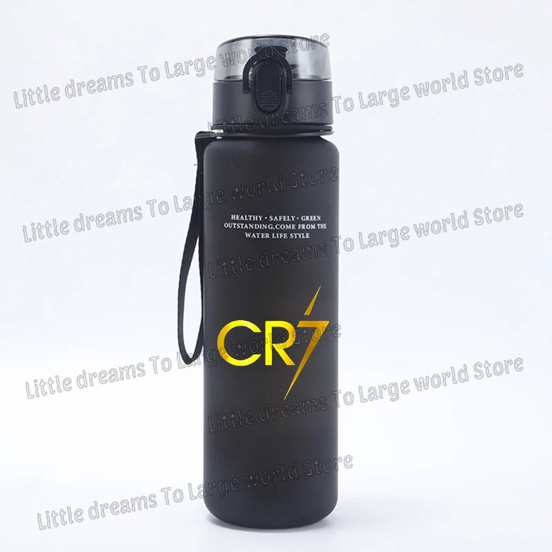 Football Cristiano Ronaldo Water Cup Portable 650ml Large Capacity Sports Plastic Drinking Bottle with Handle for Children Adult