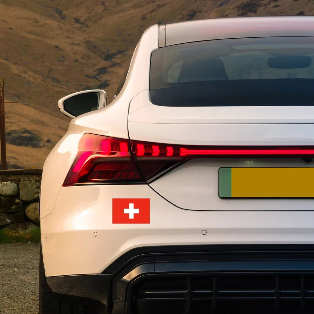 Swiss Flag Styling Car Sticker Switzerland Flag Design Vinyl Decal Personalization Auto Window Body Decor Sticker Accessories
