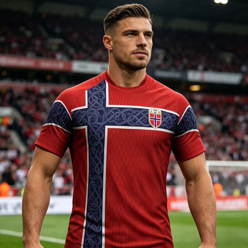 2026 New Norway Soccer Jersey Men Women Classic Norwegian Flag Cross Football Shirt Euro Style Casual Streetwear Parent-child